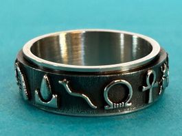 Fingerring Edelstahl Glyphen (61)