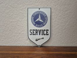 Emailschild Mercedes Service Werkstatt Logo Emaille Schild