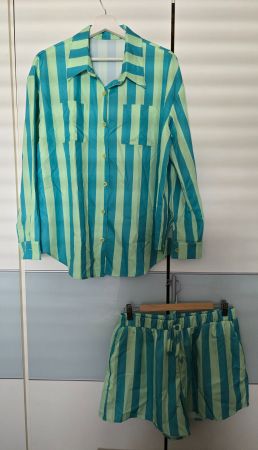 Striped Co-Ord Set - XL - Hemd & Shorts