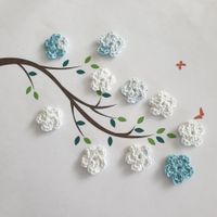 10 Blumen gehäkelt, fleurs crochet, fiori uncinetto 734 F