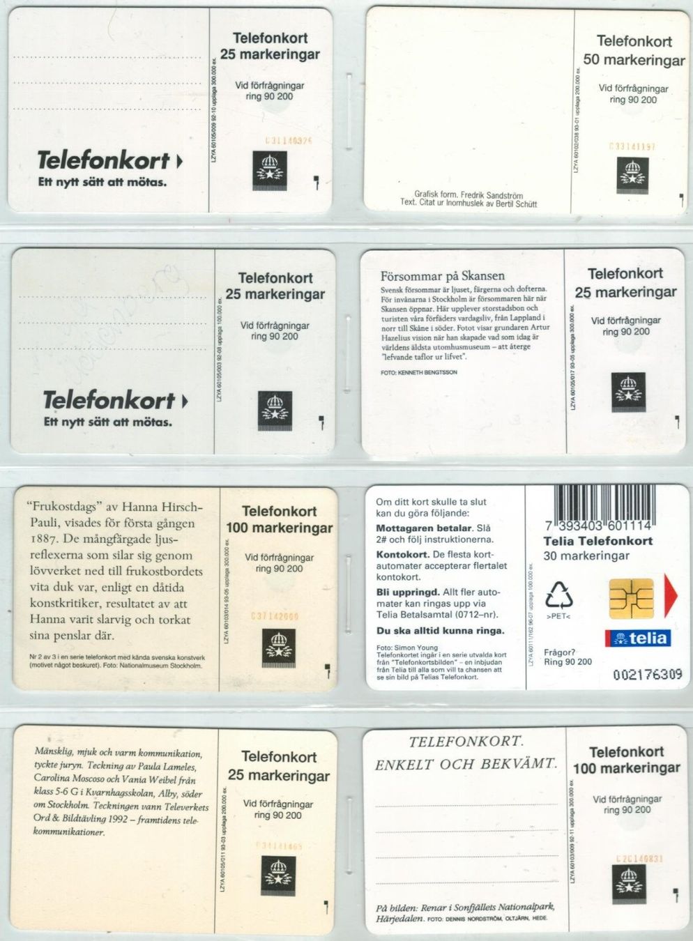Cartes de téléphone: 8 Telefonkarten Schweden – D'occasion à Zürich par Tolima194 1