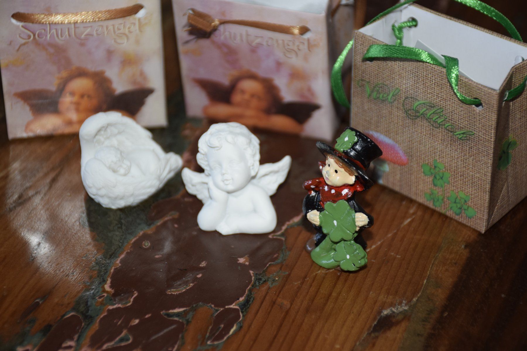 Statuette: Set  Schutzengeli + Kaminfeger im Säckli – Nuovo e nell'imballaggio originale da Wetzikon ZH venduto da Wetzicardo25 6