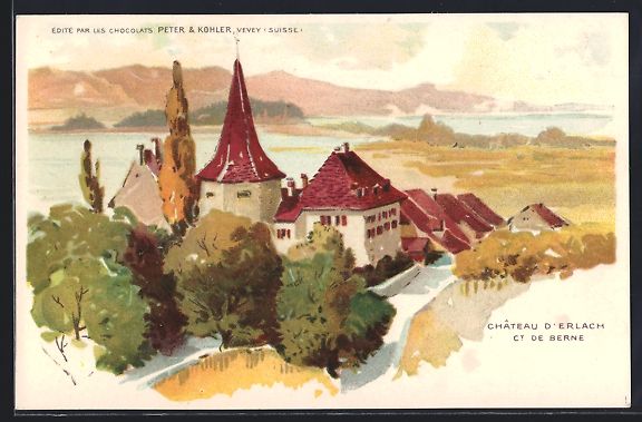 Cartoline postali: Künstler-AK Erlach, Chateau – Usato da Berlin venduto da bartko-reher