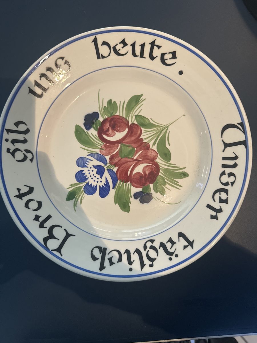 Piatti: Vintage Teller mit Blumenmuster, "täglich Brot" – Usato da Belp venduto da M.X
