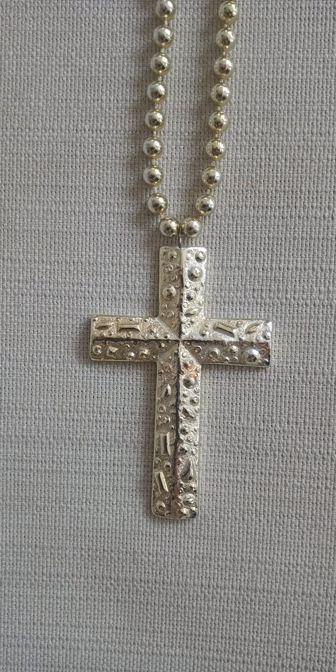 Catenine: Collier avec pendantif grande croix dorée – Usato da Montreux venduto da Art_et_antiquites