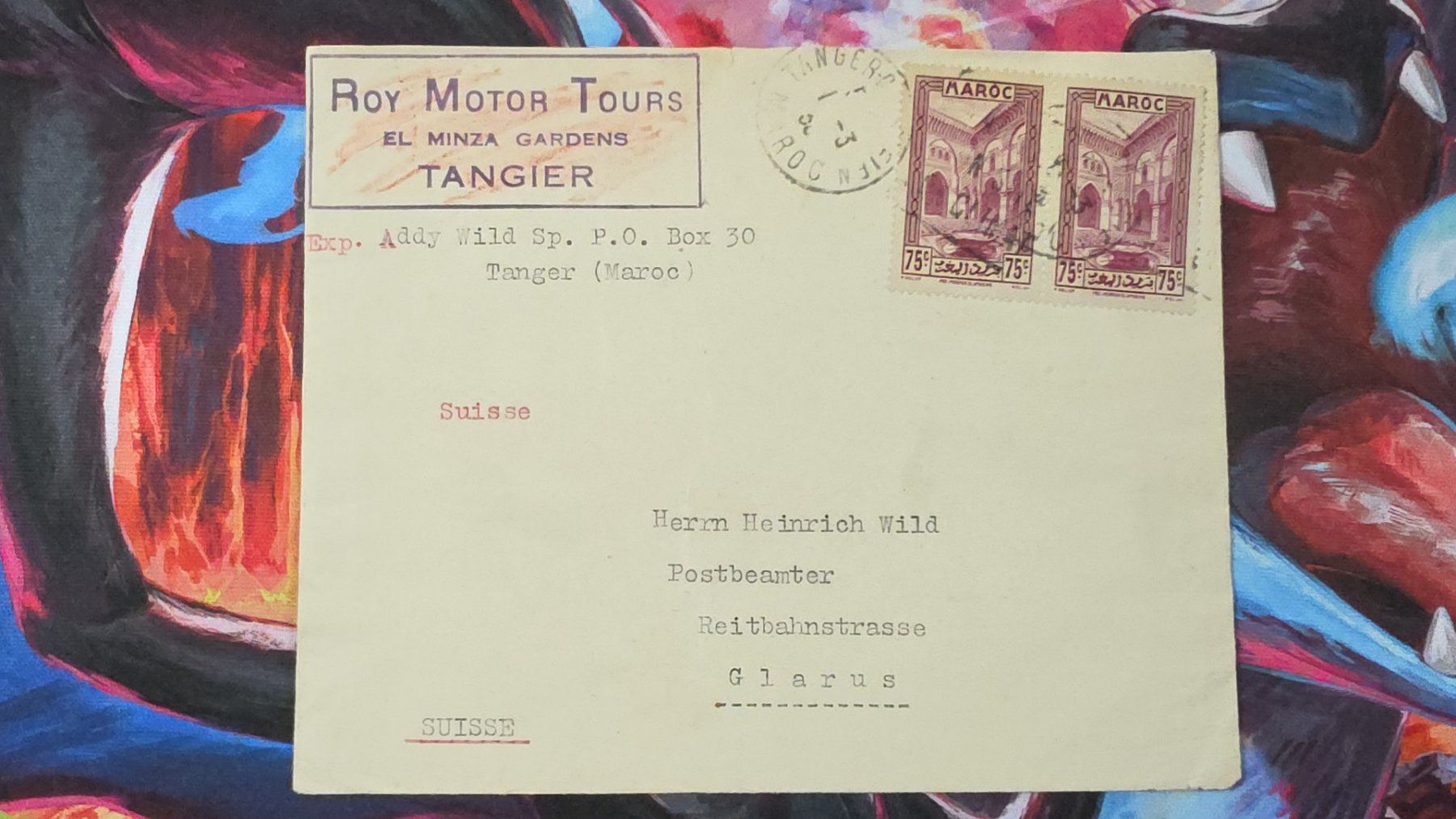 Alle Briefmarken: CL32 Enveloppe + Timbre Maroc 1936 – Gebraucht aus Cousset von Patrick_Collections