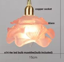 Lampe suspendue LED Vintage  en pierre de verre