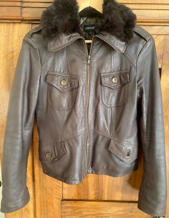 Lederjacke Leonardo braun mit Fellkragen