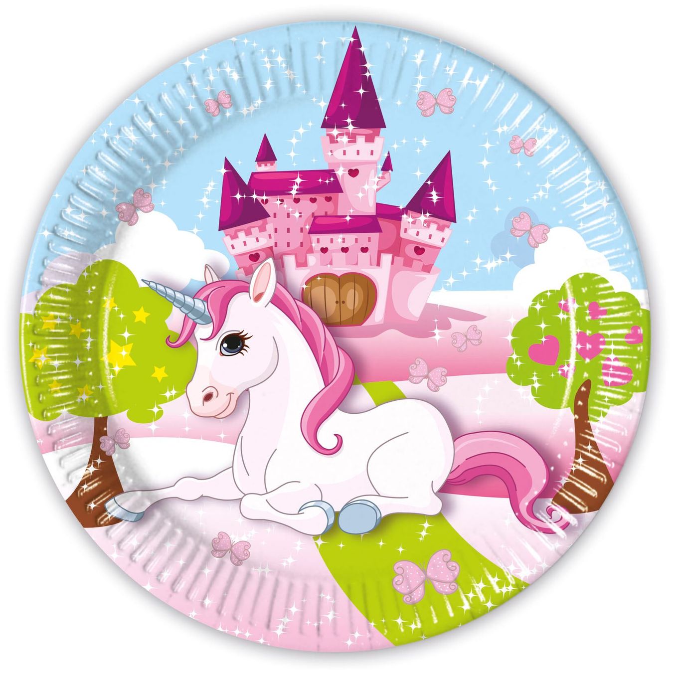 Alle Dekorationen: Einhorn / Pappteller 23cm / 8Stk. – Neu und originalverpackt aus Wetzikon ZH von partyonlineshop