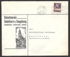 Solothurn illustrierter Brief Rabattverein 14.12.1933