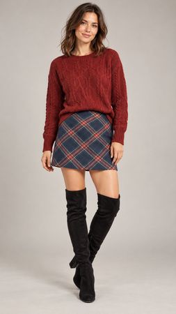 Damen Minirock und Pullover