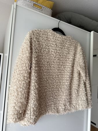 H&M Bouclé Jacke, Beige, Grösse 36 Top Zustand!