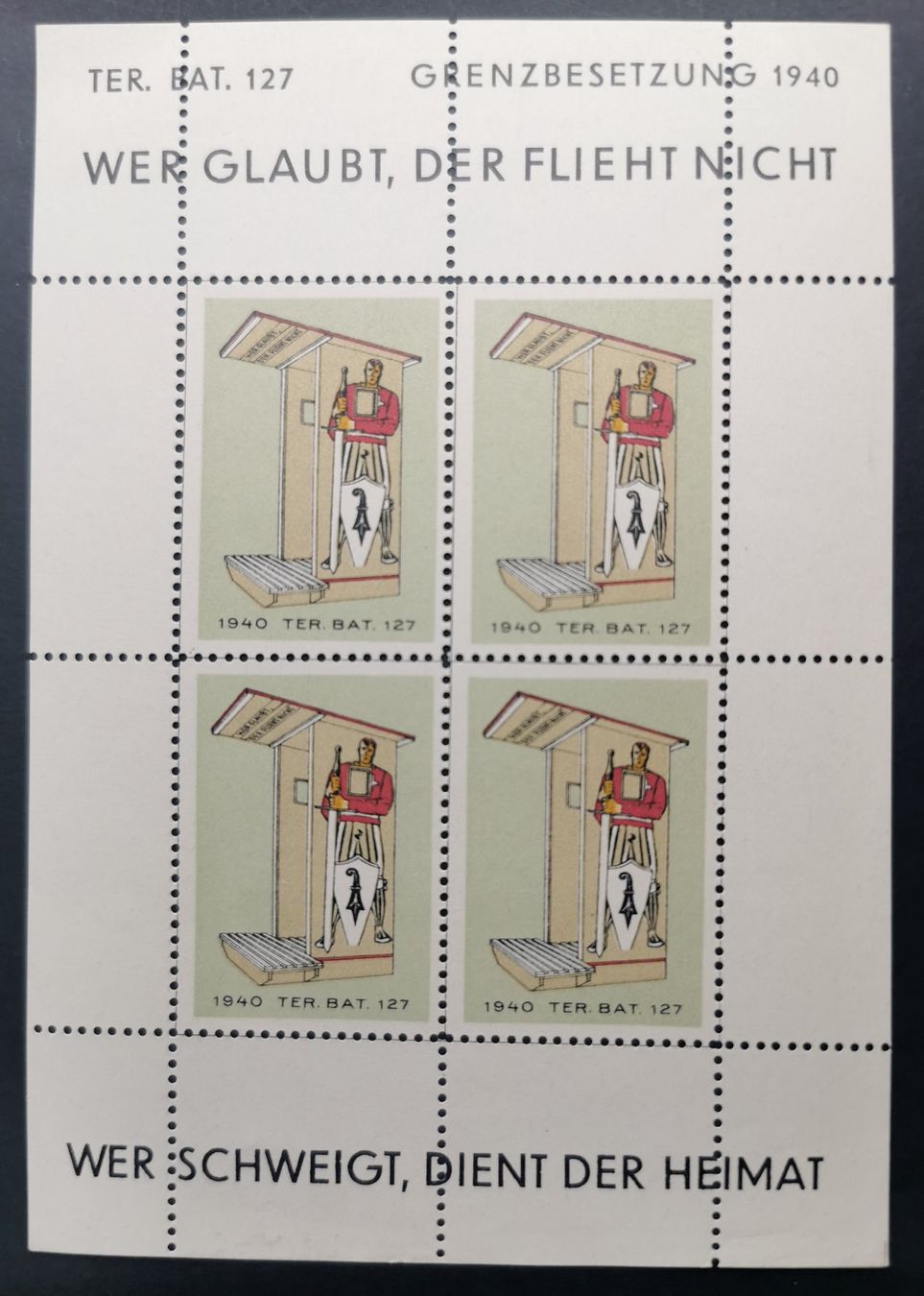 Tutti i francobolli: TR85 Bloc Timbres Suisse Feldpost 1940 – Usato da Cousset venduto da Patrick_Collections