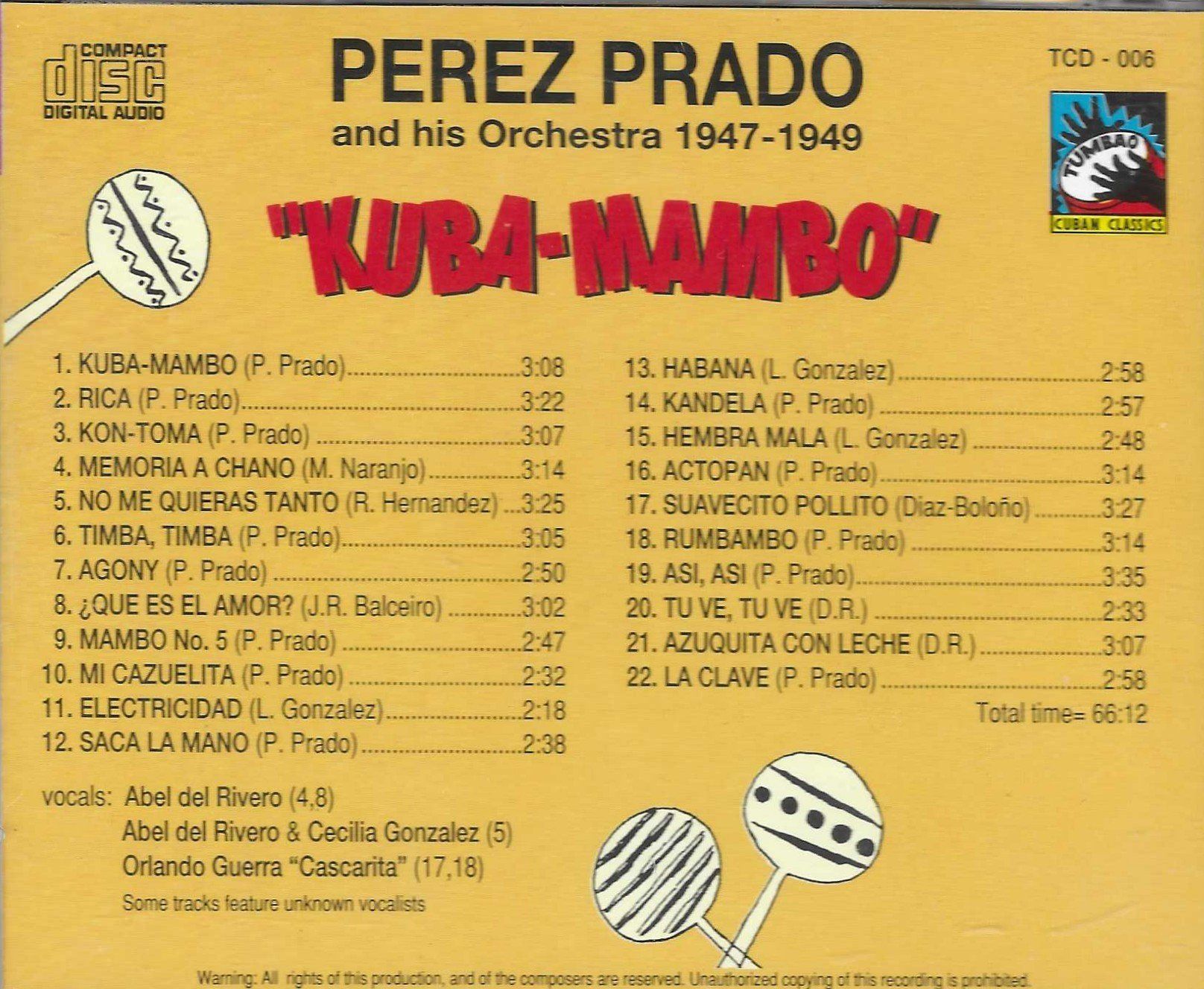 CD: PEREZ PRADO  -  KUBA - MANBO – Usato da Bex venduto da Giorgiob 1