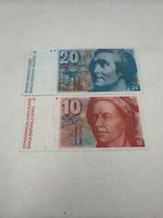 Schweizer Banknoten 10 und 20 Franken sechste Serie
