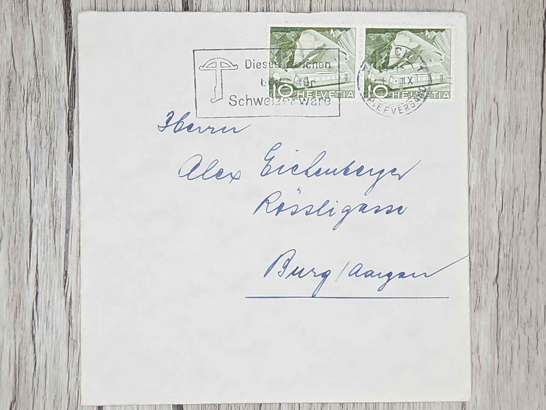 Tutti i francobolli: CL13 Enveloppe + Timbre Suisse 19xx – Usato da Cousset venduto da Patrick_Collections