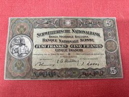 Seltene 5 Franken Note von 1949 - Schweizer Nationalbank