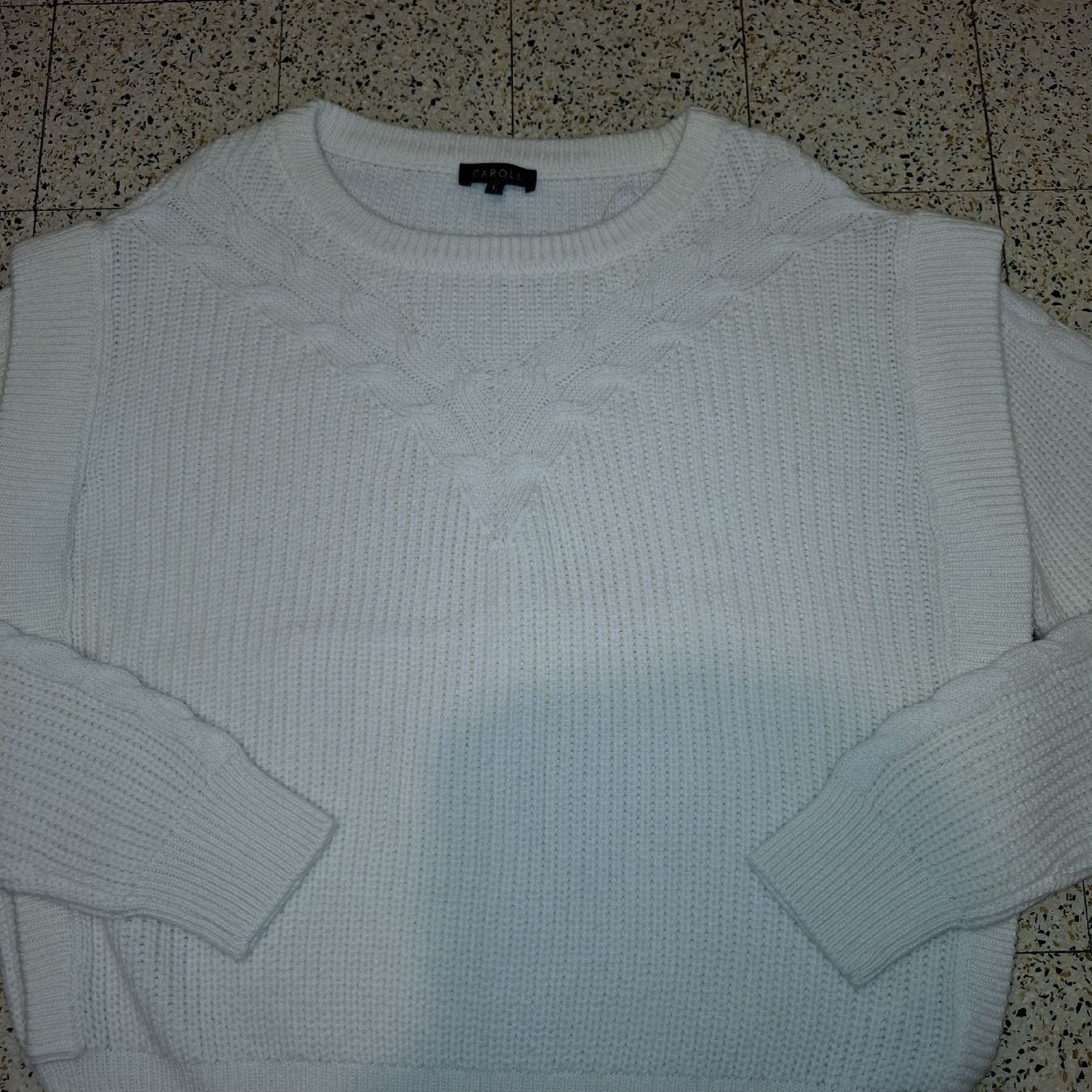 Caroll Pullover & Sweatshirts: Pull Caroll Blanc Crème en Laine - Taille L (40) – Gebraucht aus Le Locle von QUALI-PRIX 2