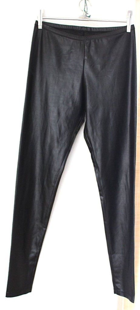 Leggings: Schwarze, Glänzende Legins, verm. S/M. – Usato da Locarno venduto da madame-tus-sauds 2