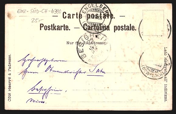 Cartoline postali: Litho Engelberg, Bergli im Passepartout  – Usato da Berlin venduto da bartko-reher 1