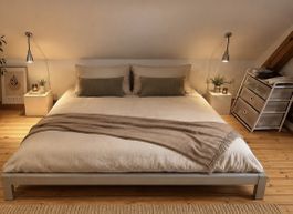 Bettgestell Metall grau Doppelbett Lattenrost verstellbar 18