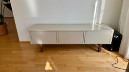 IKEA STOCKHOLM TV-Bank / Sideboard, beige & Nussbaum, 160 cm