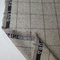 Trendige Lana Vergine Wolle 2.35x1.50m Karo beige-grau-braun