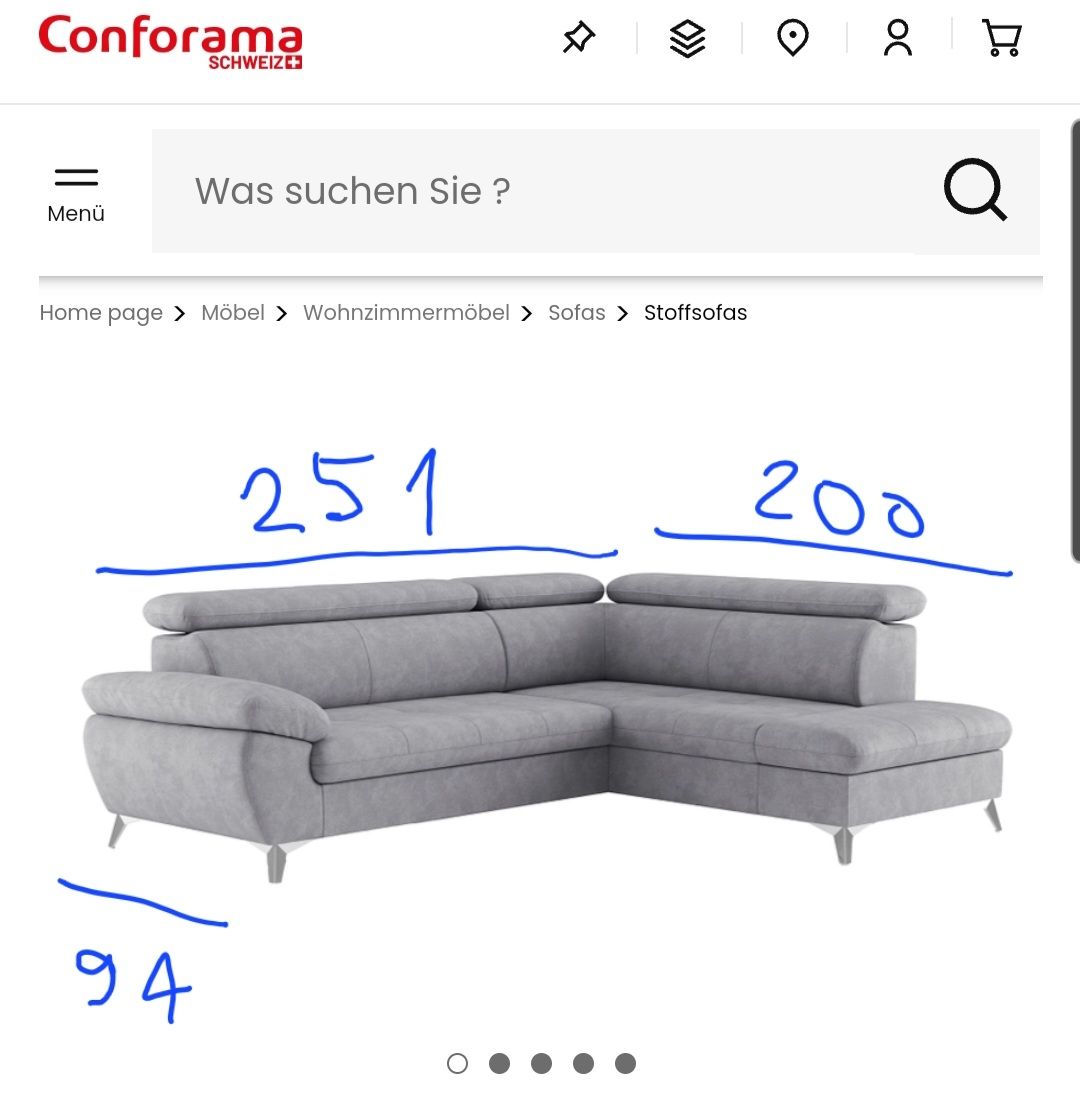 Divani: Sofa Ecksofa ca. 250x 200 – Usato da Murten venduto da RYO_RYO 3
