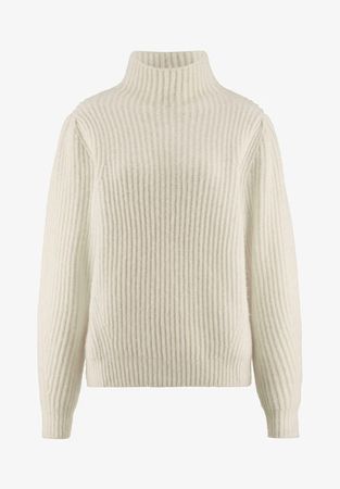 THEORY 100% Cashmere Mockneck Cream Pullover Sweater Pulli