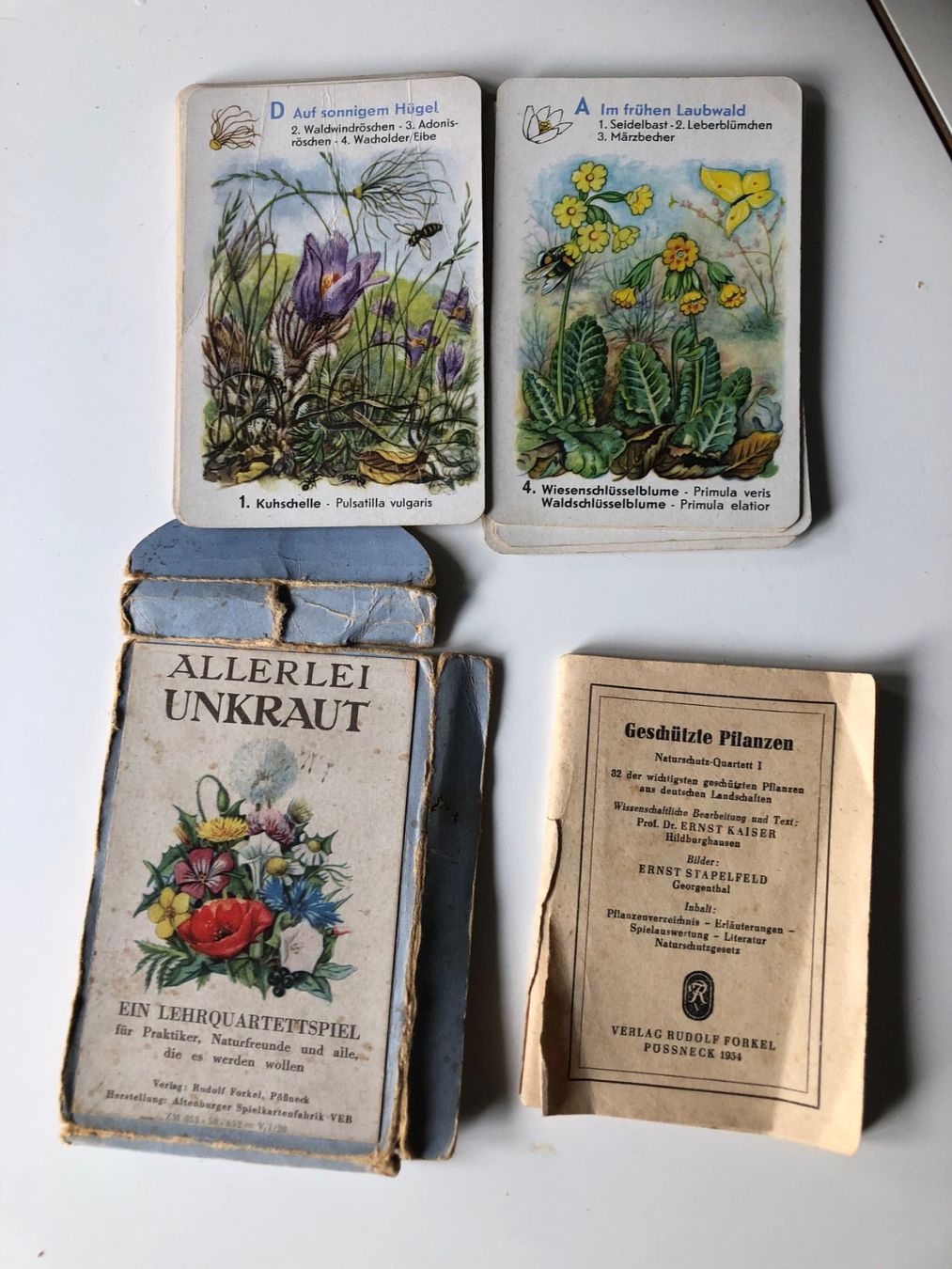 Giochi: 3 alte Lernquartette von Schwarzer Peter bis allerlei Unkrau – Usato da Mollis venduto da Hg 5