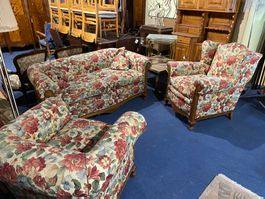 Blumenmuster Sofa & 2 Sessel - cooles Vintage Flair