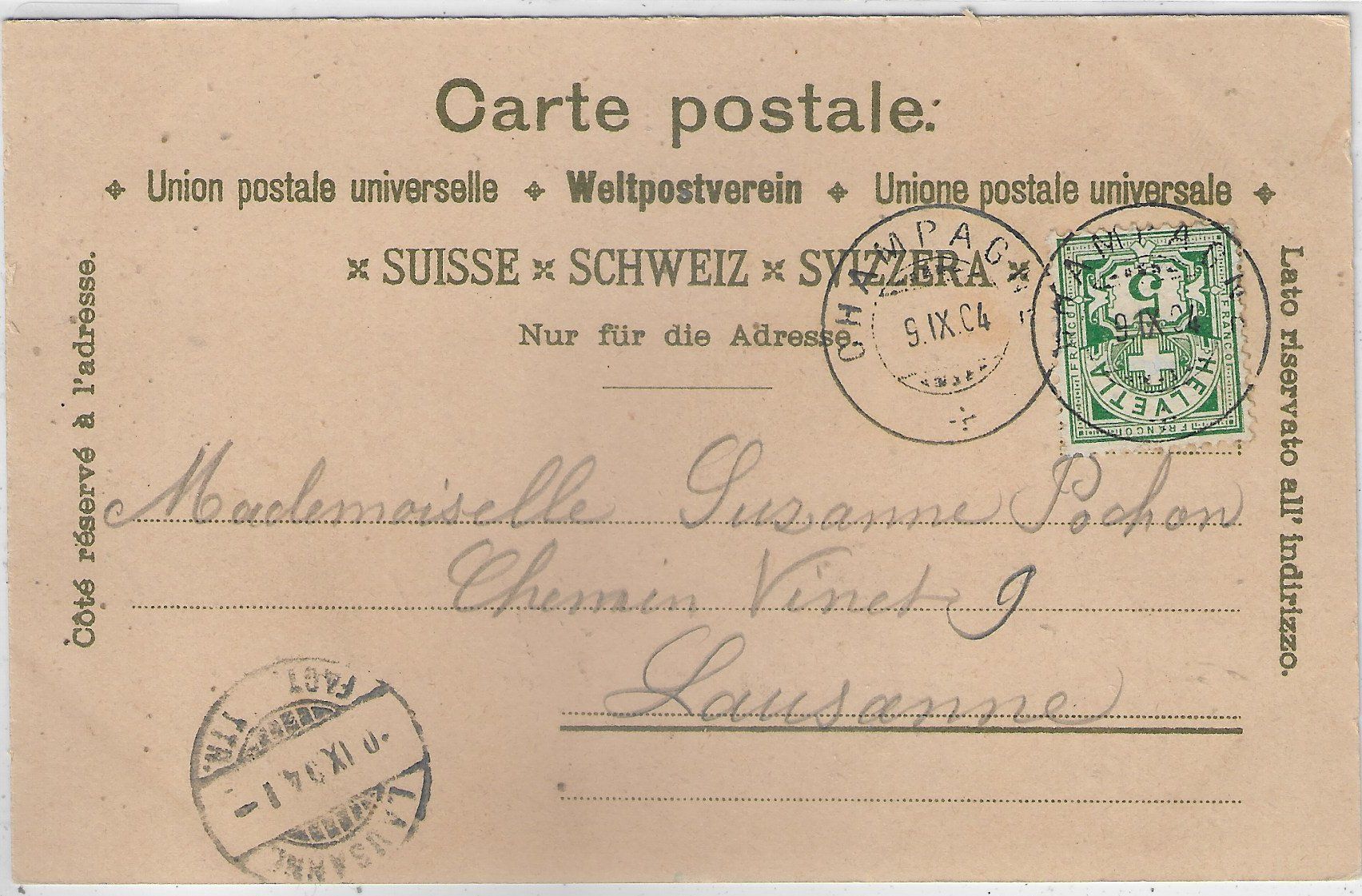 Cartoline postali: Souvenir de Champagne - Le College - Litho – Usato da Ettingen venduto da Kartenplanet 1