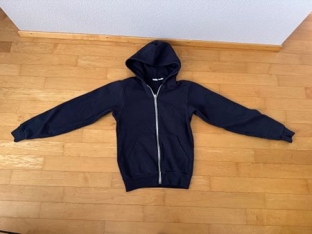 blauer Kapuzen-Pullover von F497, Gr. XS - ca. Gr. 152