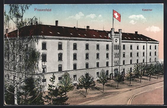 Cartoline postali: Frauenfeld, Kaserne mit Strassenpartie – Usato da Berlin venduto da bartko-reher