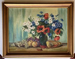 Grieder H. - Stillleben, Ölgemälde auf Leinwand 1937 