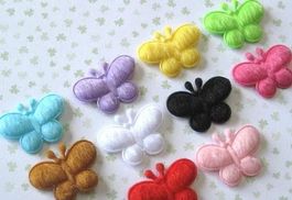 10 papillons en velours 2.5 cm mixte