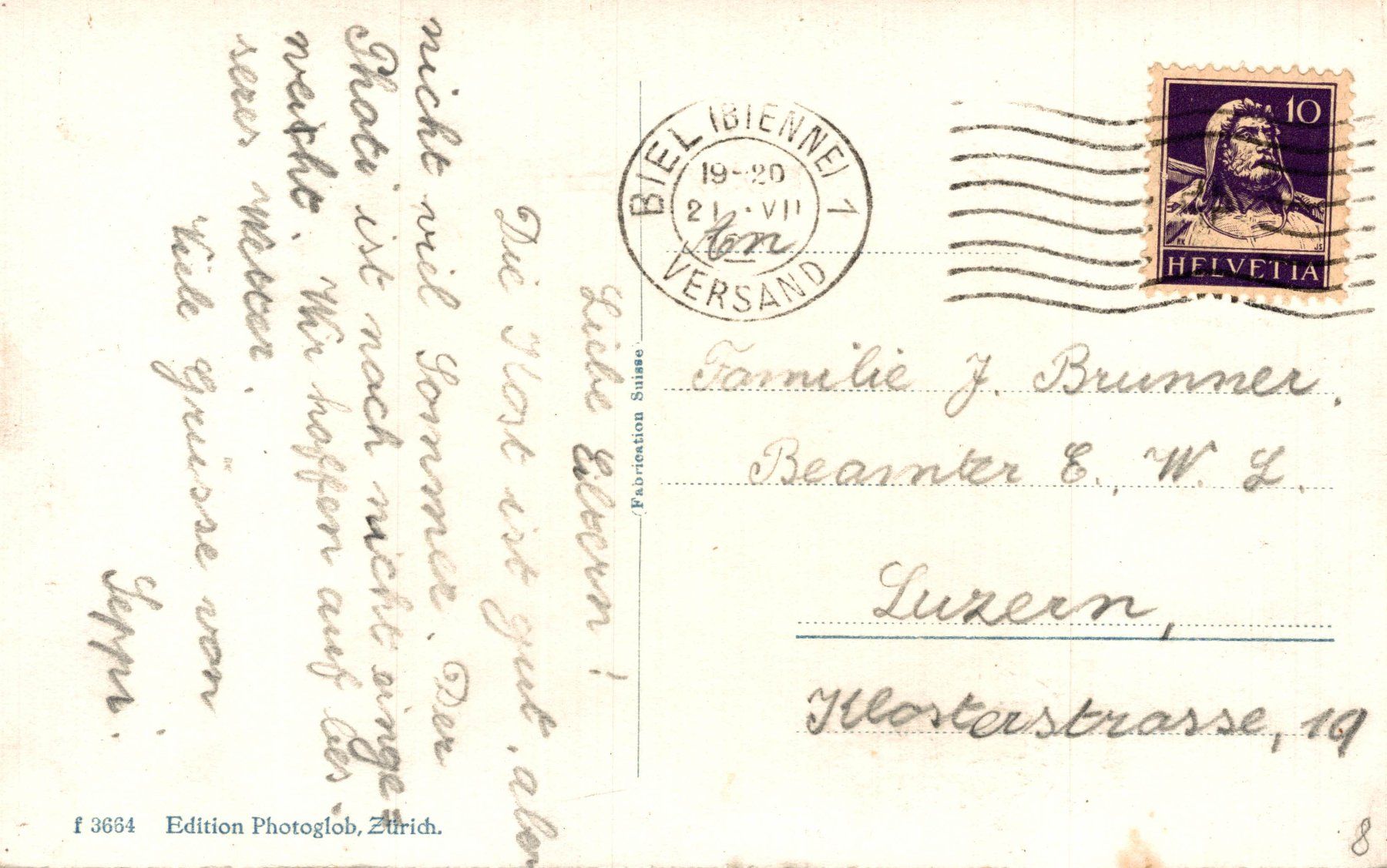 Cartoline postali: Biel - Bienne. Quai – Usato da Bronschhofen venduto da Astore 1