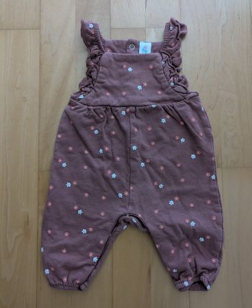 Topomini Baby Latzhose / Strampler, Blumenmuster, Br. 56