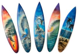 Deko Surfboard Surfbrett 38cm, Set 5 Stück