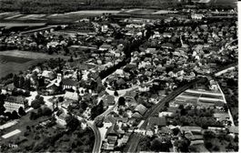 LYSS BE Flugaufn. P. Zaugg Solothurn ca 1950!