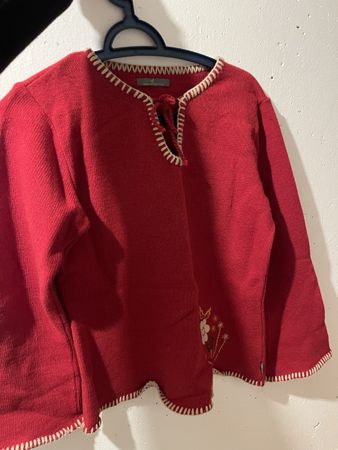 Rot Pullover mit Motiven - Gr. One size - New wool