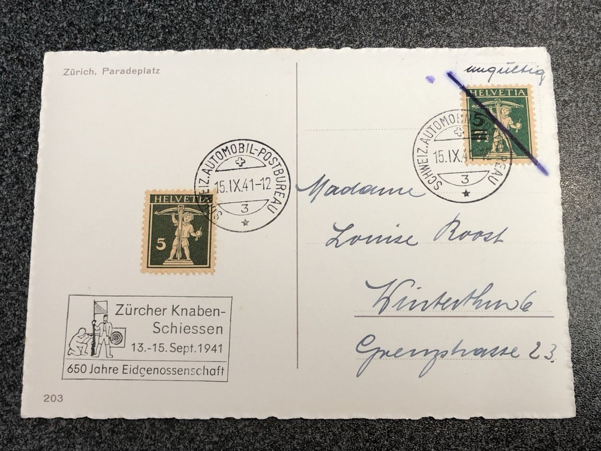 Cartoline postali: Zürich PARADEPLATZ 1941 mit Tram und Oldtimer! – Usato da Lufingen venduto da Rac0 1