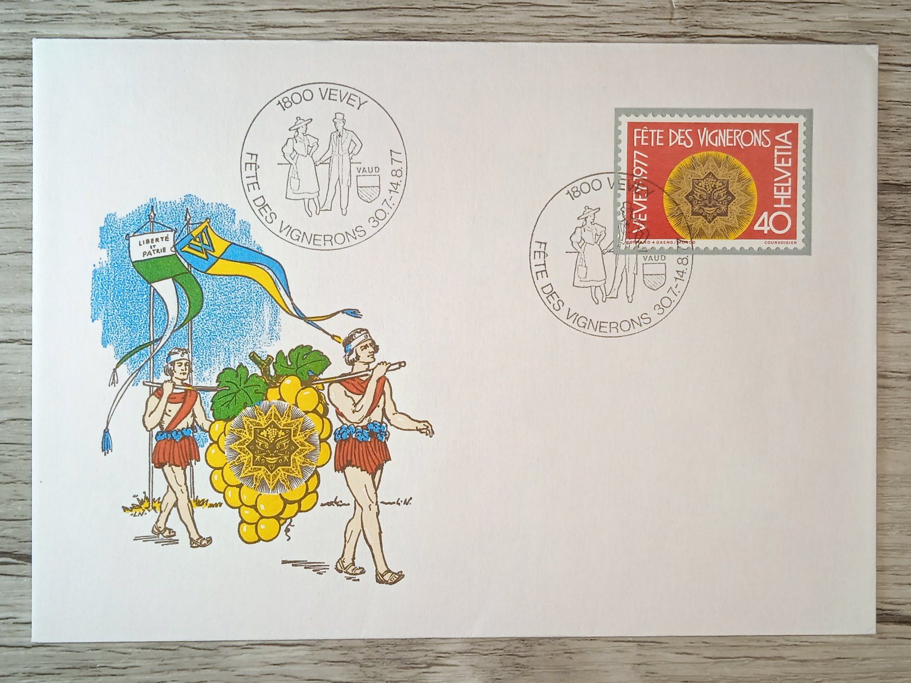 Tutti i francobolli: TR54 Enveloppe + Timbre Suisse 1977 – Usato da Cousset venduto da Patrick_Collections