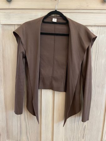 Lässige Sweatjacke, Peruvianconnection, zum Knoten, braun 36