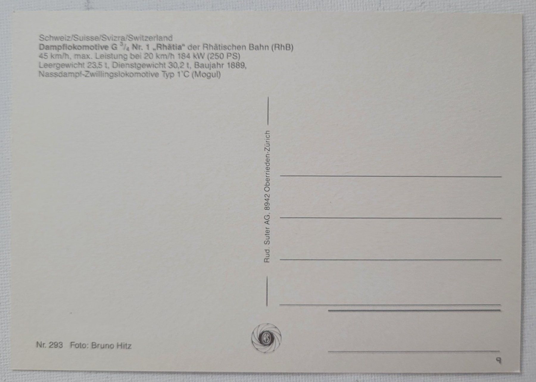 Cartoline postali: DAMPFLOKOMOTIVE RHÄTIA – Nuovo (secondo la descrizione) da Neftenbach venduto da Mador6 1