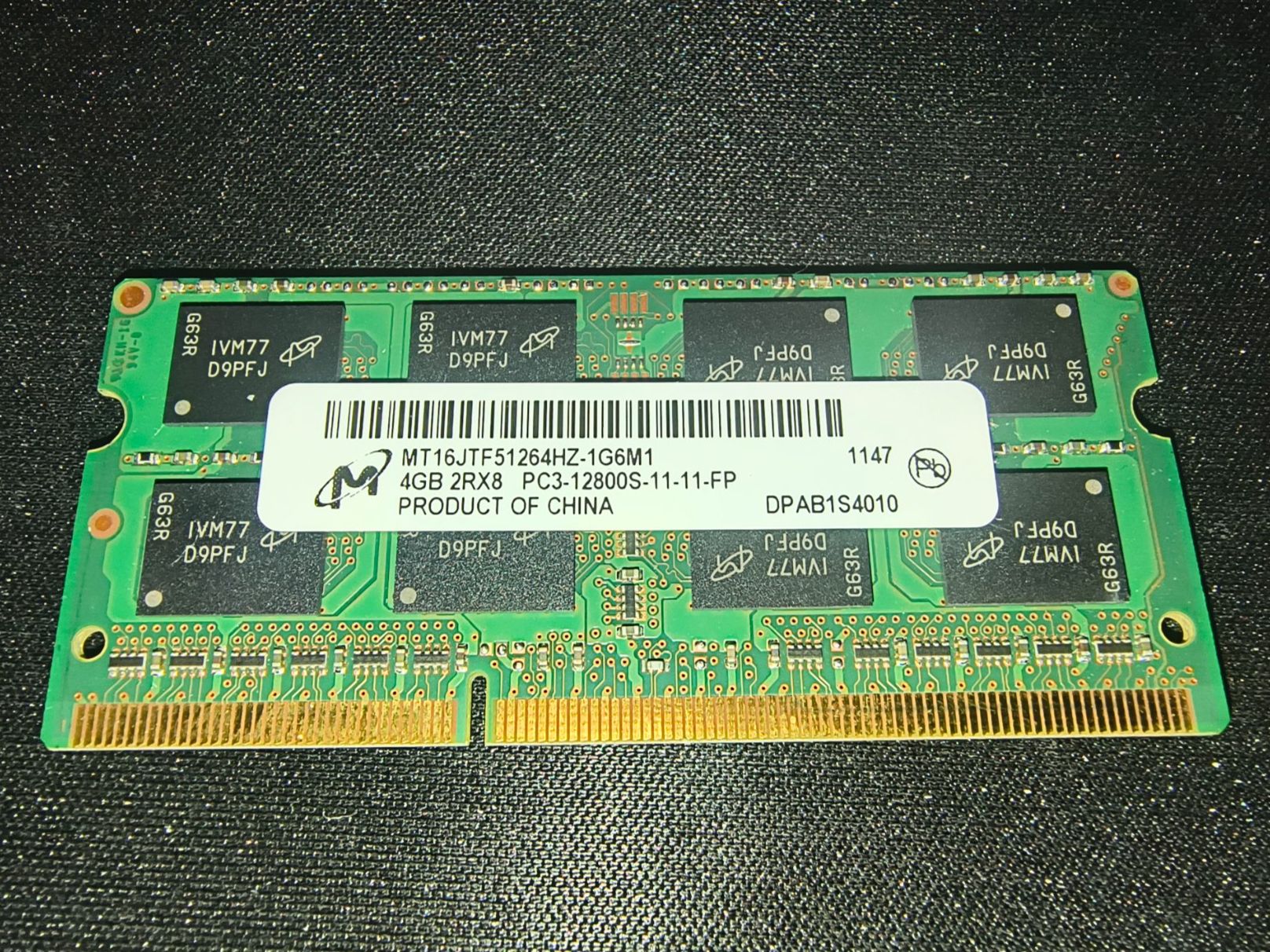 Memoria / RAM: Micron 4Gb DDR3 SODIMM – Usato da Seiry venduto da Zhe_AngryBm