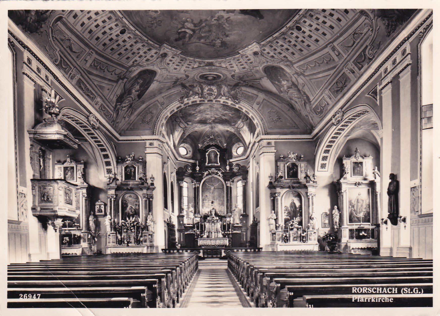 Ansichtskarten: Rorschach Pfarrkirche (St. G.) 1961 – Gebraucht aus Cormoret von Pascalll2001