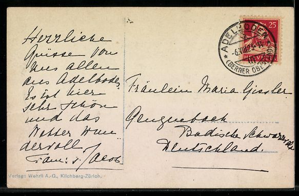 Cartoline postali: AK Adelboden, Die Kirche – Usato da Berlin venduto da bartko-reher 1