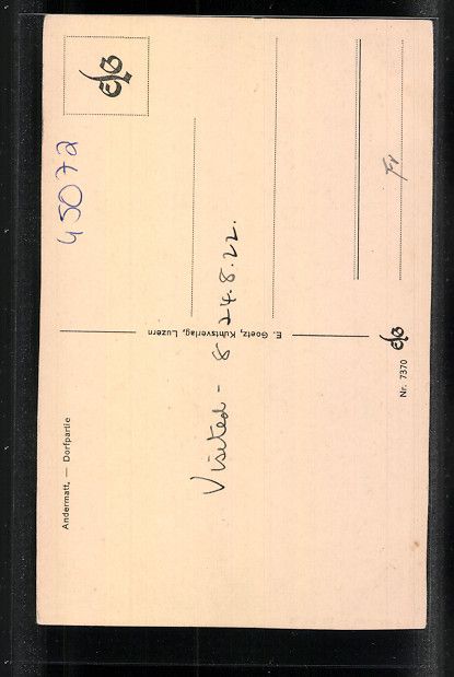 Cartoline postali: AK Andermatt, Dorfpartie mit Bergen – Usato da Berlin venduto da bartko-reher 1