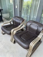 Sessel Rattan Leder braun 2 Stück gut erhalten